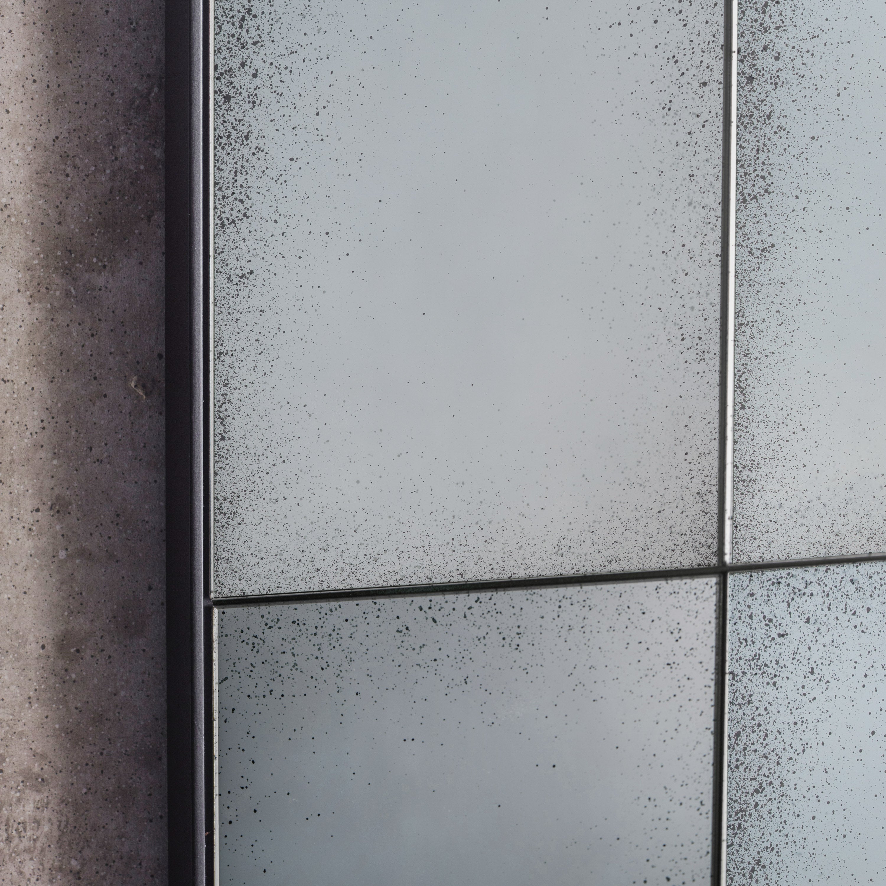 Bromley Rustic Black Window Full Length Leaner Mirror | Wide